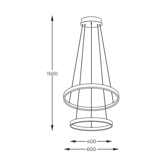 LED Полилей Zuma Line 18140BK-2 BRENO 50W 3000K-6000K | Osvetlenieto.bg