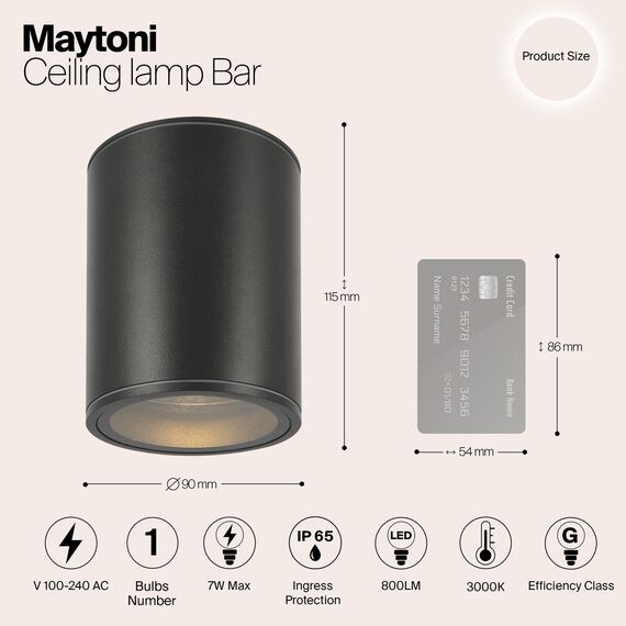 LED Външна лампа Bar O306CL-L7GF Maytoni 7W 3000K IP65 | Osvetlenieto.bg