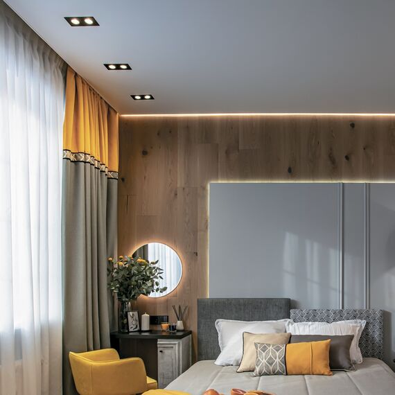 Луна за вграждане черна Atom Maytoni DL024-2-02B | Osvetlenieto.bg