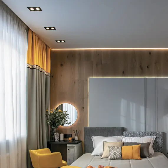 Луна за вграждане черна Atom Maytoni DL024-2-02B | Osvetlenieto.bg