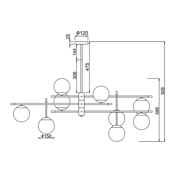 Модерен полилей Nostalgia Maytoni MOD048PL-09G 9xE14 | Osvetlenieto.bg