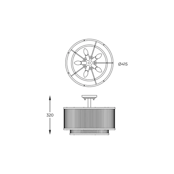 Плафон Zuma Line C0528-05H-V6AC SERGIO 5xE14 | Osvetlenieto.bg