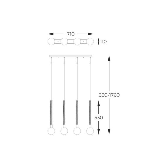 Полилей Zuma Line P0583-04A-2GHF MIDA 4xG9 | Osvetlenieto.bg Полилей Zuma Line P0583-04A-2GHF MIDA 4xG9 | Osvetlenieto.bg
