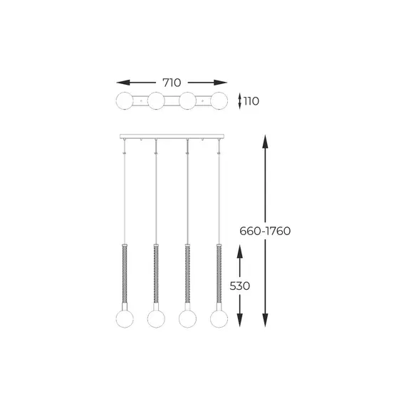 Полилей Zuma Line P0583-04A-2GHF MIDA 4xG9 | Osvetlenieto.bg