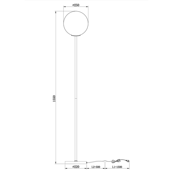 Лампион Ring MOD013FL-01B Maytoni 1xE27 | Osvetlenieto.bg