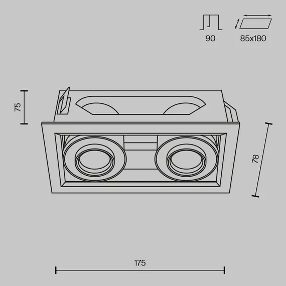 LED Двоен кардан бял Metal Modern DL093-02-10W3K-W Maytoni 20W 3000K | Osvetlenieto.bg