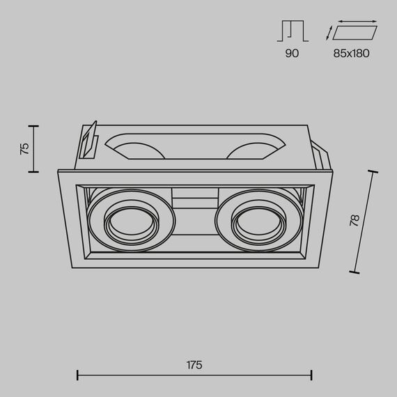 LED Двоен кардан черен Metal Modern DL093-02-10W3K-B Maytoni 20W 3000K | Osvetlenieto.bg
