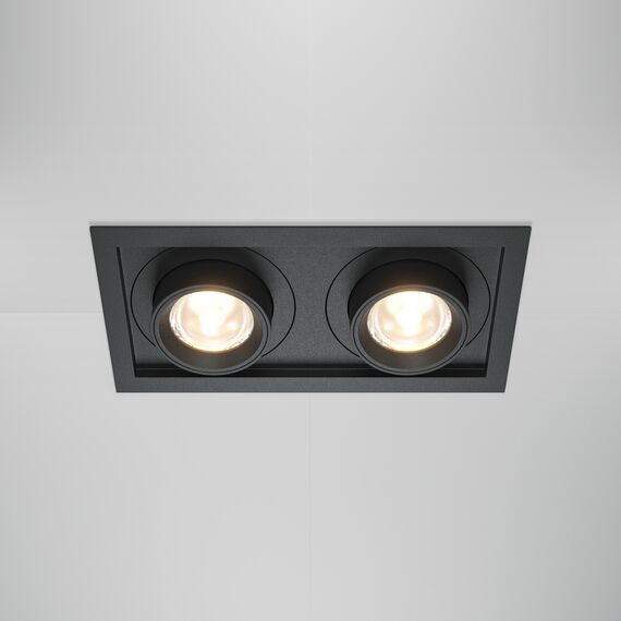 LED Двоен спот за вграждане Hidden DL095-02-10W3K-B Maytoi 20W 3000K | Osvetlenieto.bg