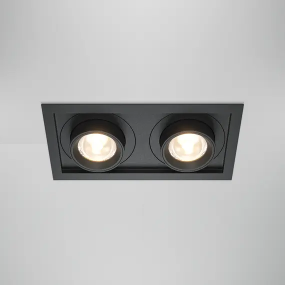 LED Двоен спот за вграждане Hidden DL095-02-10W3K-B Maytoi 20W 3000K | Osvetlenieto.bg