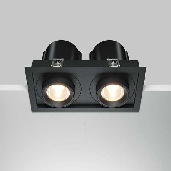 LED Двоен спот за вграждане Hidden DL095-02-10W3K-B Maytoi 20W 3000K | Osvetlenieto.bg