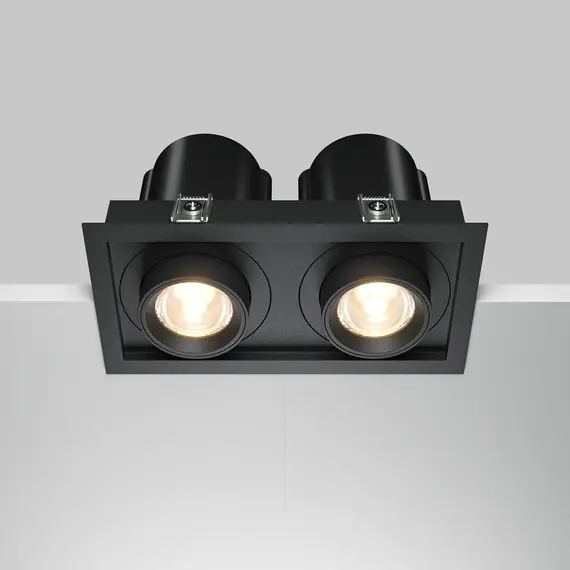 LED Двоен спот за вграждане Hidden DL095-02-10W3K-B Maytoi 20W 3000K | Osvetlenieto.bg