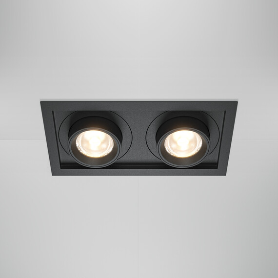 LED Двоен спот за вграждане Hidden DL095-02-10W3K-B Maytoi 20W 3000K | Osvetlenieto.bg