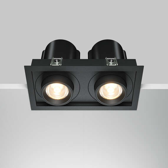 LED Двоен спот за вграждане Hidden DL095-02-10W3K-B Maytoi 20W 3000K | Osvetlenieto.bg