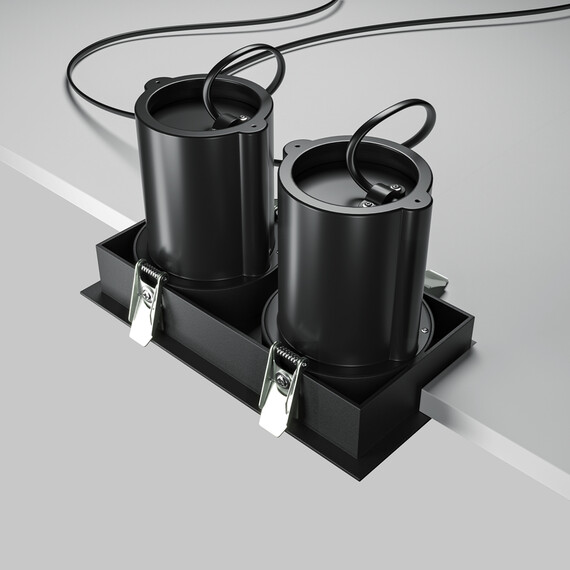 LED Двоен спот за вграждане Hidden DL095-02-10W3K-B Maytoi 20W 3000K | Osvetlenieto.bg