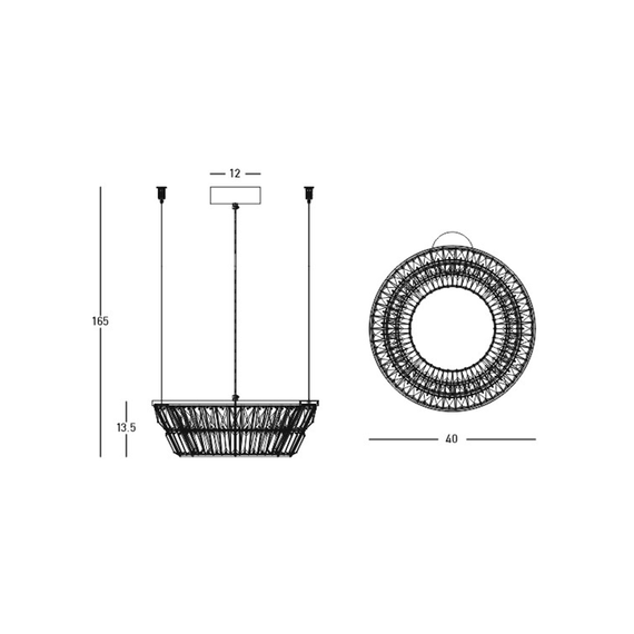 LED Кристален полилей Zambelis 23045 PENDANT LED LIGHT 27W 3000K METAL-CRYSTAL ANTIQUE BRASS | Osvetlenieto.bg