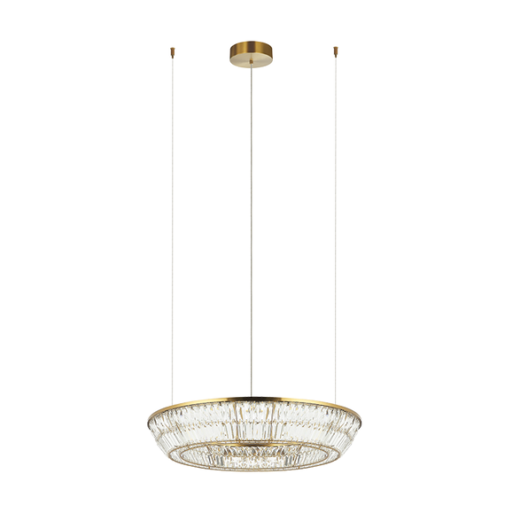 LED Кристален полилей Zambelis 23048 PENDANT LED LIGHT 55W 3000K METAL-CRYSTAL ANTIQUE BRASS | Osvetlenieto.bg
