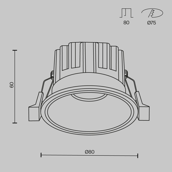 LED Луна за вграждане Round DL058-12W3K-B Maytoni 12W 3000K | Osvetlenieto.bg