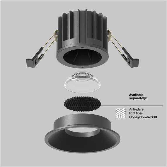 LED Луна за вграждане Round DL058-12W3K-B Maytoni 12W 3000K | Osvetlenieto.bg