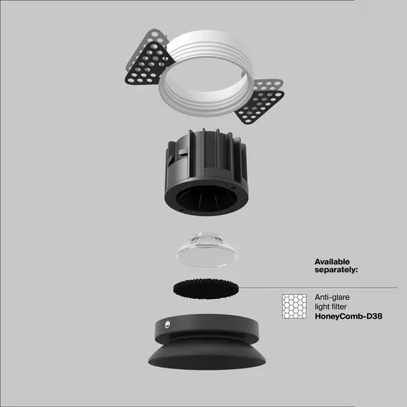 LED Луна за вграждане Round DL058-12W3K-TRS-B Maytoni 12W 3000K | Osvetlenieto.bg