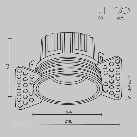 LED Луна за вграждане Round DL058-12W3K-TRS-B Maytoni 12W 3000K | Osvetlenieto.bg