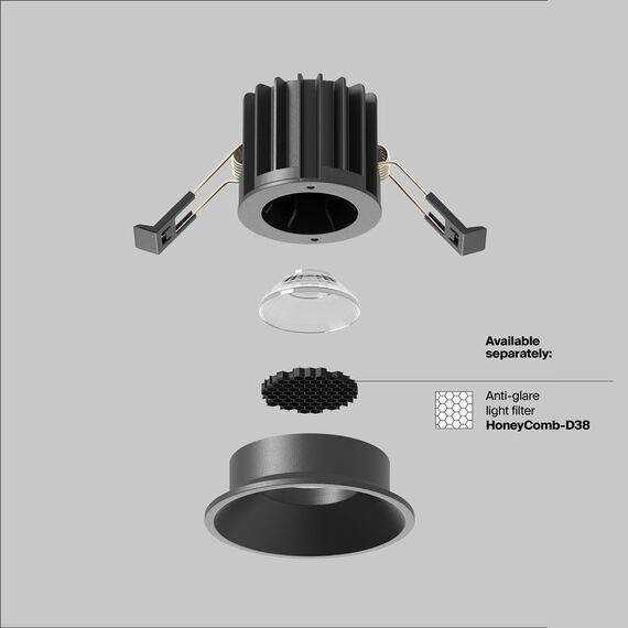 LED Луна за вграждане Round DL058-7W3K-B Maytoni 7W 3000K | Osvetlenieto.bg