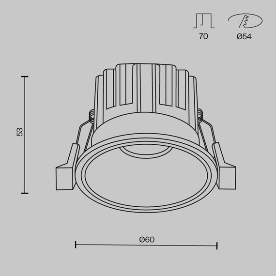 LED Луна за вграждане Round DL058-7W3K-B Maytoni 7W 3000K | Osvetlenieto.bg