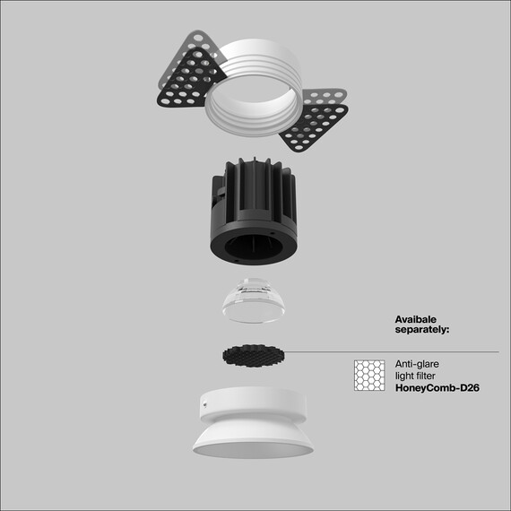 LED Луна за вграждане Round DL058-7W3K-TRS-W Maytoni 7W 3000K | Osvetlenieto.bg