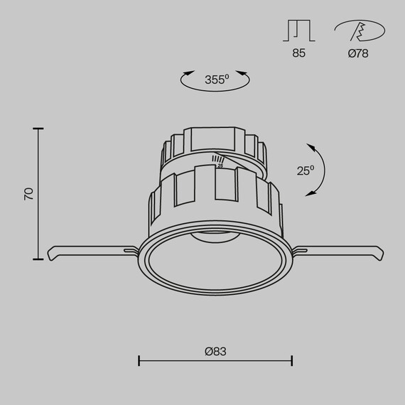 LED Луна за вграждане Wise DL057-10W3K-W Maytoni 10W 3000K | Osvetlenieto.bg
