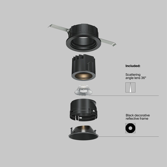 LED Луна за вграждане Wise DL057-7W3K-B Maytoni 7W 3000K | Osvetlenieto.bg