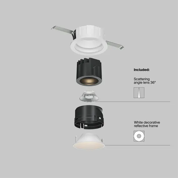 LED Луна за вграждане Wise DL057-7W3K-W Maytoni 7W 3000K | Osvetlenieto.bg