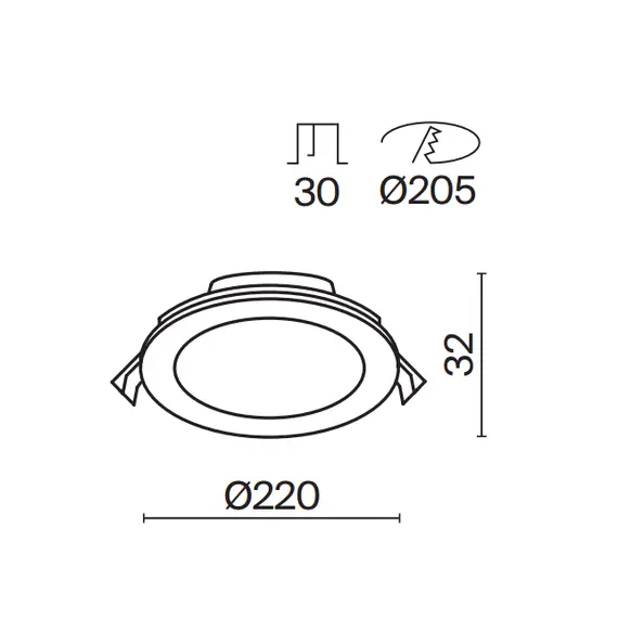 LED Луна за вграждане за баня Stockton DL017-6-L18W3-4-6K Maytoni 18W 3000K-6000K IP44 | Osvetlenieto.bg