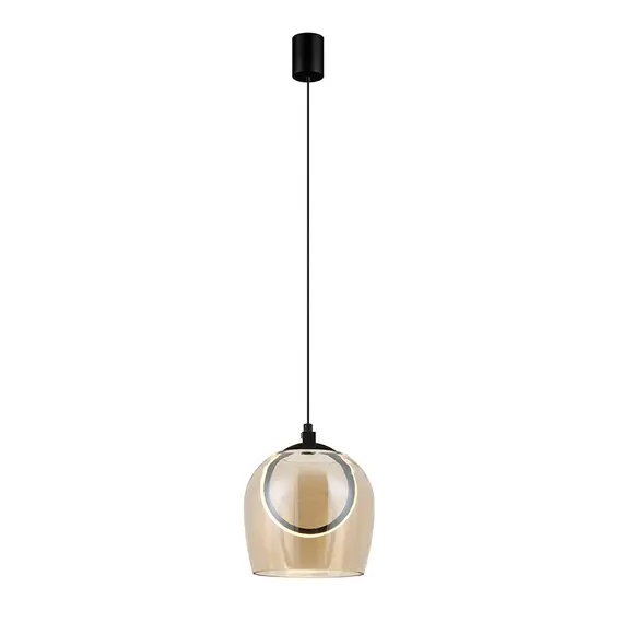 LED Пендел Zambelis 23079 PENDANT LED LIGHT 6W 3000K METAL-SILICON-GLASS,BLACK-CHAMPAGNE | Osvetlenieto.bg