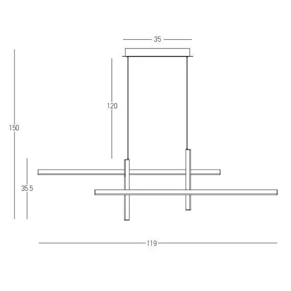 LED Полилей Zambelis 22022 PENDANT LED LIGHT 47W 3000K ALUMINIUM GOLD BLACK | Osvetlenieto.bg