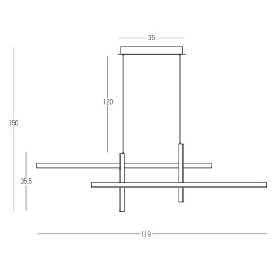 LED Полилей Zambelis 22023 PENDANT LED LIGHT 47W 3000K ALUMINIUM BLACK | Osvetlenieto.bg