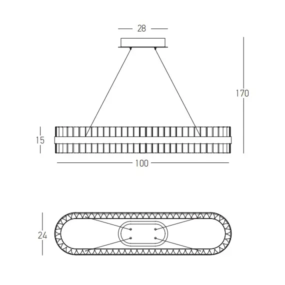 LED Полилей Zambelis 22041 PENDANT LED LIGHT 68W 3000K STAINLESS STEEL-GLASS GOLD MATT | Osvetlenieto.bg