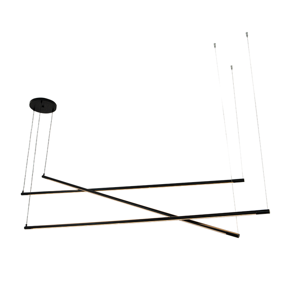 LED Полилей ZAMBELIS 22237 PENDANT LED LIGHT 64W 3000K BLACK | Osvetlenieto.bg