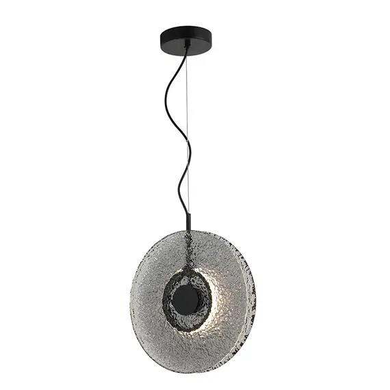 LED Полилей Zambelis 23074 PENDANT LED LIGHT 11W 3000K METAL-GLASS, BLACK-SMOKED GREY | Osvetlenieto.bg