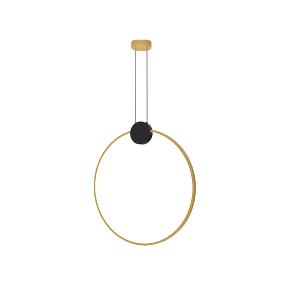 LED Полилей ZAMBELIS 23094 PENDANT LED LIGHT 24W 3000K ALUMINIUM-SILICON,BLACK-GOLD RING Dimmable Triac | Osvetlenieto.bg