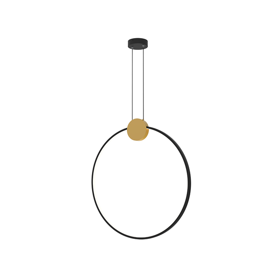 LED Полилей ZAMBELIS 23095 PENDANT LED LIGHT 24W 3000K ALUMINIUM-SILICON,GOLD-BLACK RING Dimmable Triac | Osvetlenieto.bg