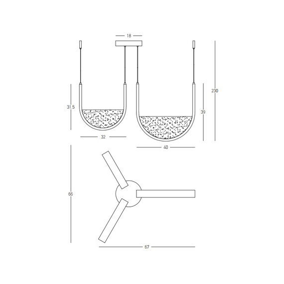 LED Полилей Zambelis 23168 PENDANT LED LIGHT 54W 3000K,4000K BLACK-LIGHT GREY | Osvetlenieto.bg