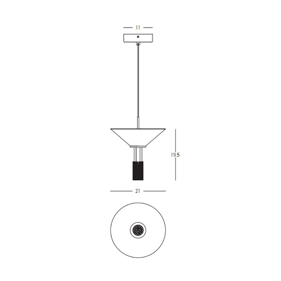 LED Полилей Zambelis 23198 PENDANT LED LIGHT 10W 3000K ALUMINIUM BLACK | Osvetlenieto.bg