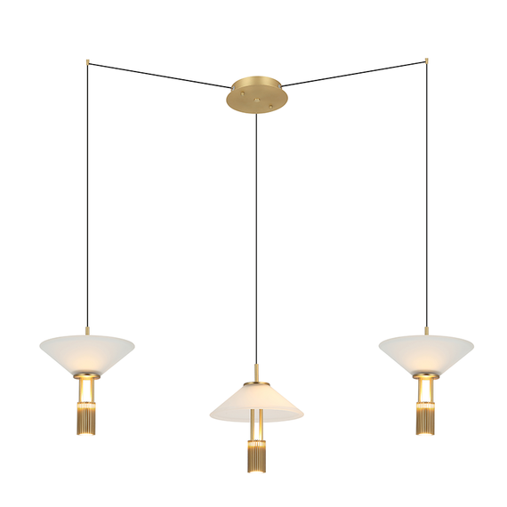 LED Полилей Zambelis 23201 PENDANT LED LIGHT 28W 3000K ALUMINIUM GOLD | Osvetlenieto.bg