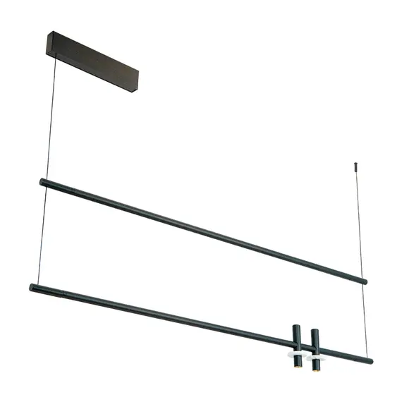 LED Полилей ZAMBELIS 23251 PENDANT LED LIGHT 2X7W + 20W 3000K MARBLE BLACK | Osvetlenieto.bg
