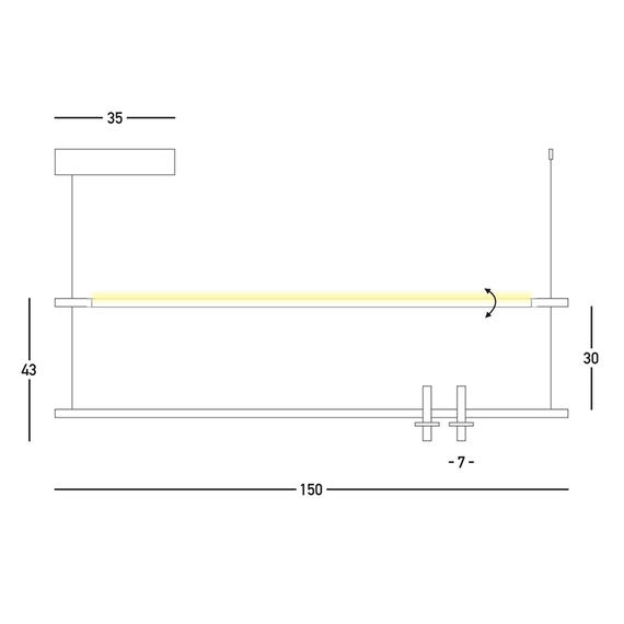 LED Полилей ZAMBELIS 23251 PENDANT LED LIGHT 2X7W + 20W 3000K MARBLE BLACK | Osvetlenieto.bg