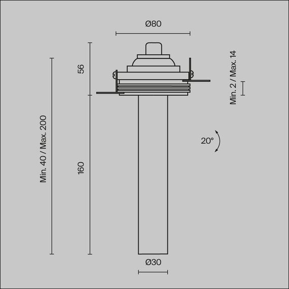 LED Спот за вграждане Focus T C140TRS-L200-7W3K-B Maytoni 7W 3000K | Osvetlenieto.bg