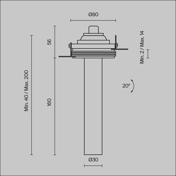 LED Спот за вграждане Focus T C140TRS-L200-7W3K-W Maytoni 7W 3000K | Osvetlenieto.bg