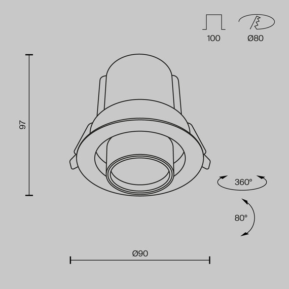 LED Спот за вграждане Hidden DL095-01-10W3K-B Maytoni 10W 3000K | Osvetlenieto.bg