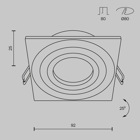 Луна за вграждане бяла Atom Maytoni DL024-2-01W 1xGU10 | Osvetlenieto.bg