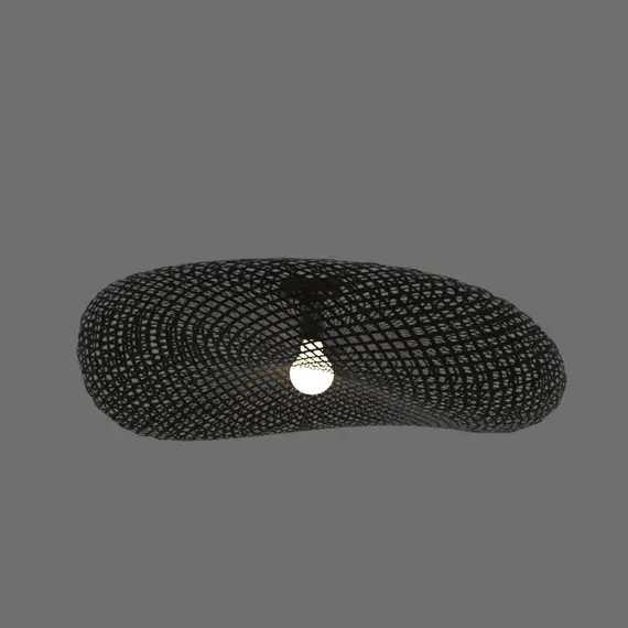 Плафон ZAMBELIS 19109 CEILING LIGHT BAMBOO BLACK 1xE27 | Osvetlenieto.bg