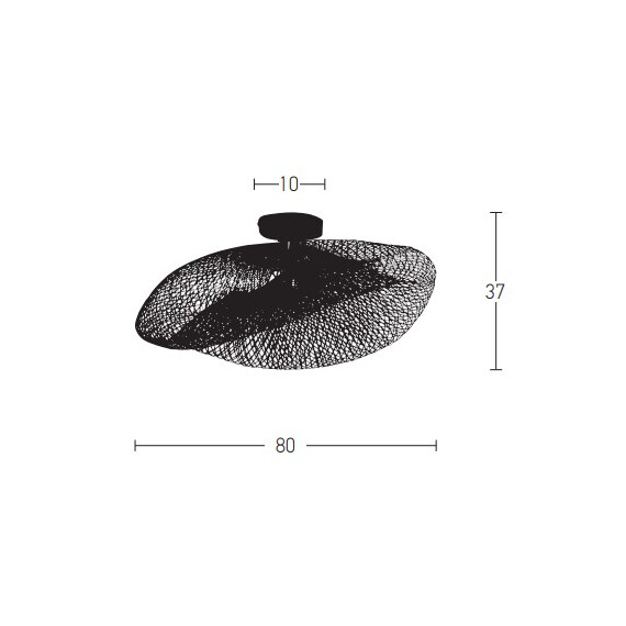 Плафон ZAMBELIS 19109 CEILING LIGHT BAMBOO BLACK 1xE27 | Osvetlenieto.bg